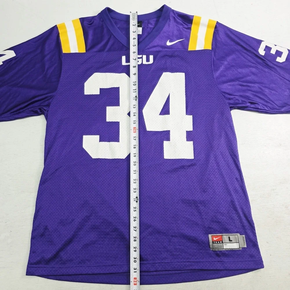 Vintage LSU Tigers NCAA Nike Team Authentic Purple Mesh Jersey #34 Mens XL EUC